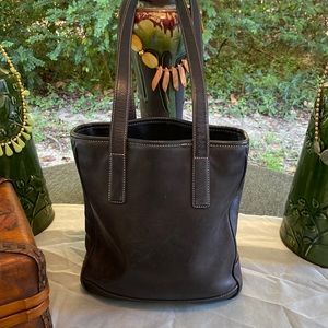 Coach Hampton vintage lunch tote black leather.